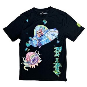 HTF! Freeze Max RICK and MORTY SPACESHIP T-shirt Black Cartoon Network 36" Chest